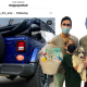 Contest Winners posing with Dog overlayed with winning Jeep Instagram post