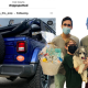 Contest Winners posing with Dog overlayed with winning Jeep Instagram post