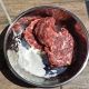 Raw Eating (Meat and Goat Milk in a Bowl)