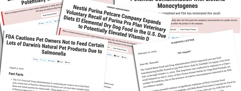 Recent FDA Pet Food Recalls & Warning Letters