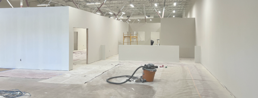 Construction underway on NorthPoint Pets' new expansion in Cheshire, CT.