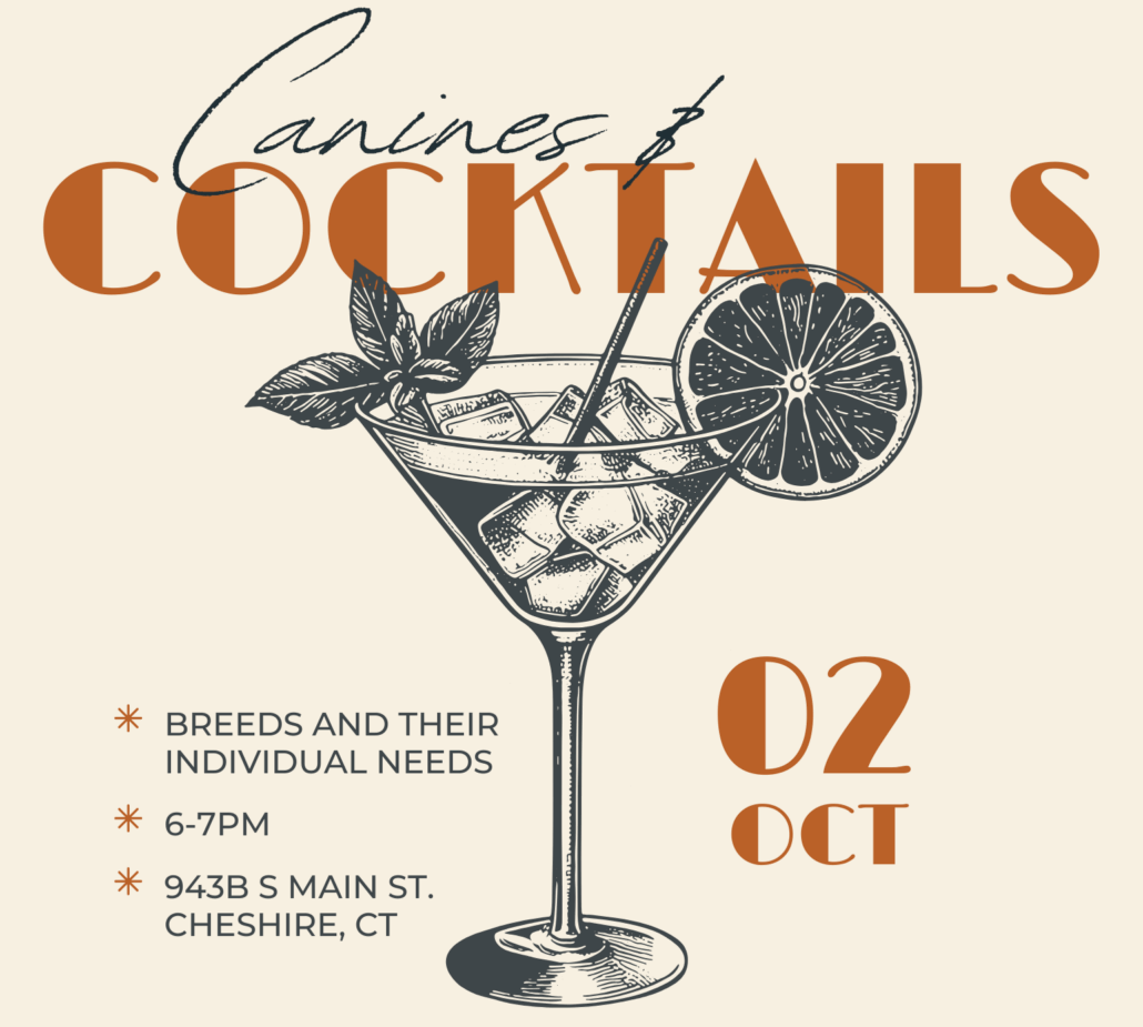 Canines & Cocktails October 2, 6–7PM at NorthPoint Pets, Cheshire CT with Dr. James St. Clair, DVM & CEO