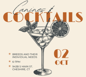 Canines & Cocktails October 2, 6–7PM at NorthPoint Pets, Cheshire CT with Dr. James St. Clair, DVM & CEO
